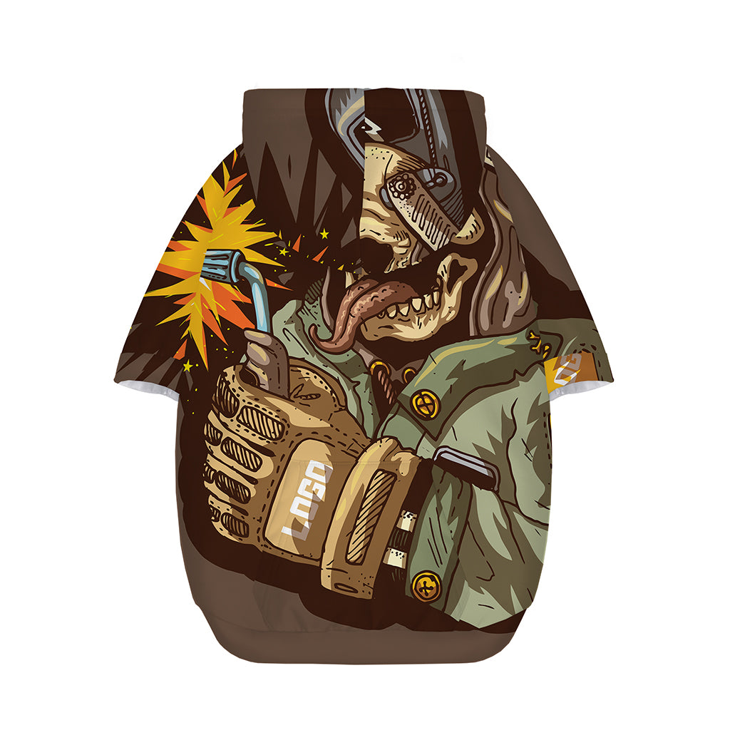 Dead Welder Print Dog Zip Up Hoodie