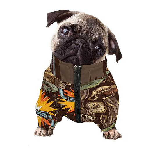 Dead Welder Print Dog Zip Up Jacket