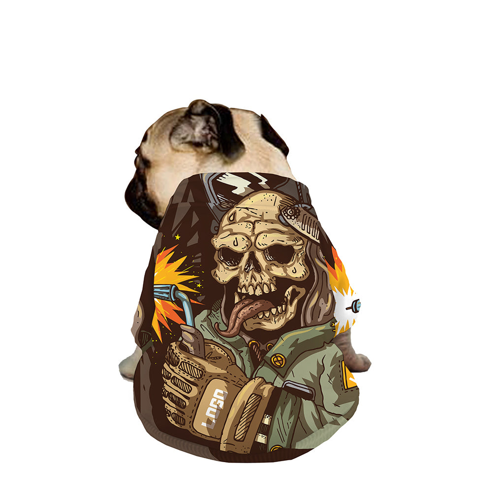 Dead Welder Print Dog Zip Up Jacket