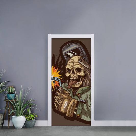 Dead Welder Print Door Sticker