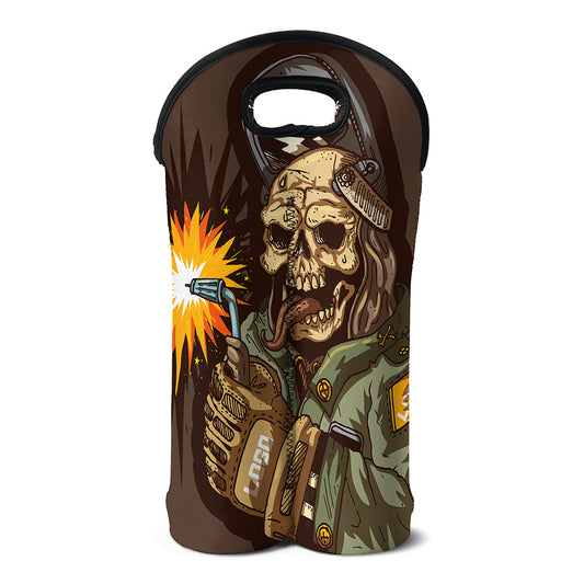 Dead Welder Print Double Neoprene Wine Tote
