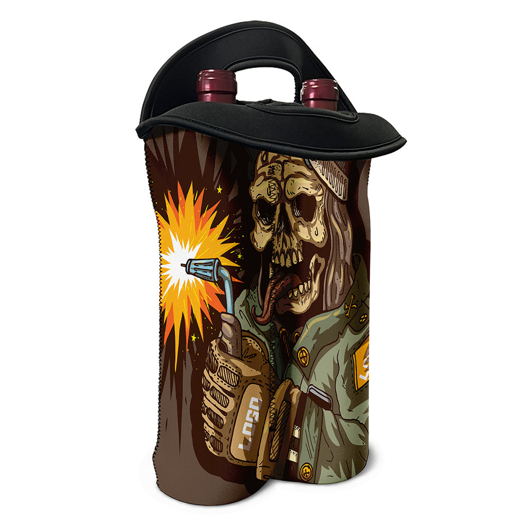 Dead Welder Print Double Neoprene Wine Tote