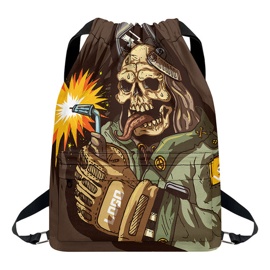 Dead Welder Print Drawstring Backpack