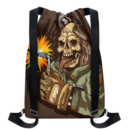 Dead Welder Print Drawstring Backpack
