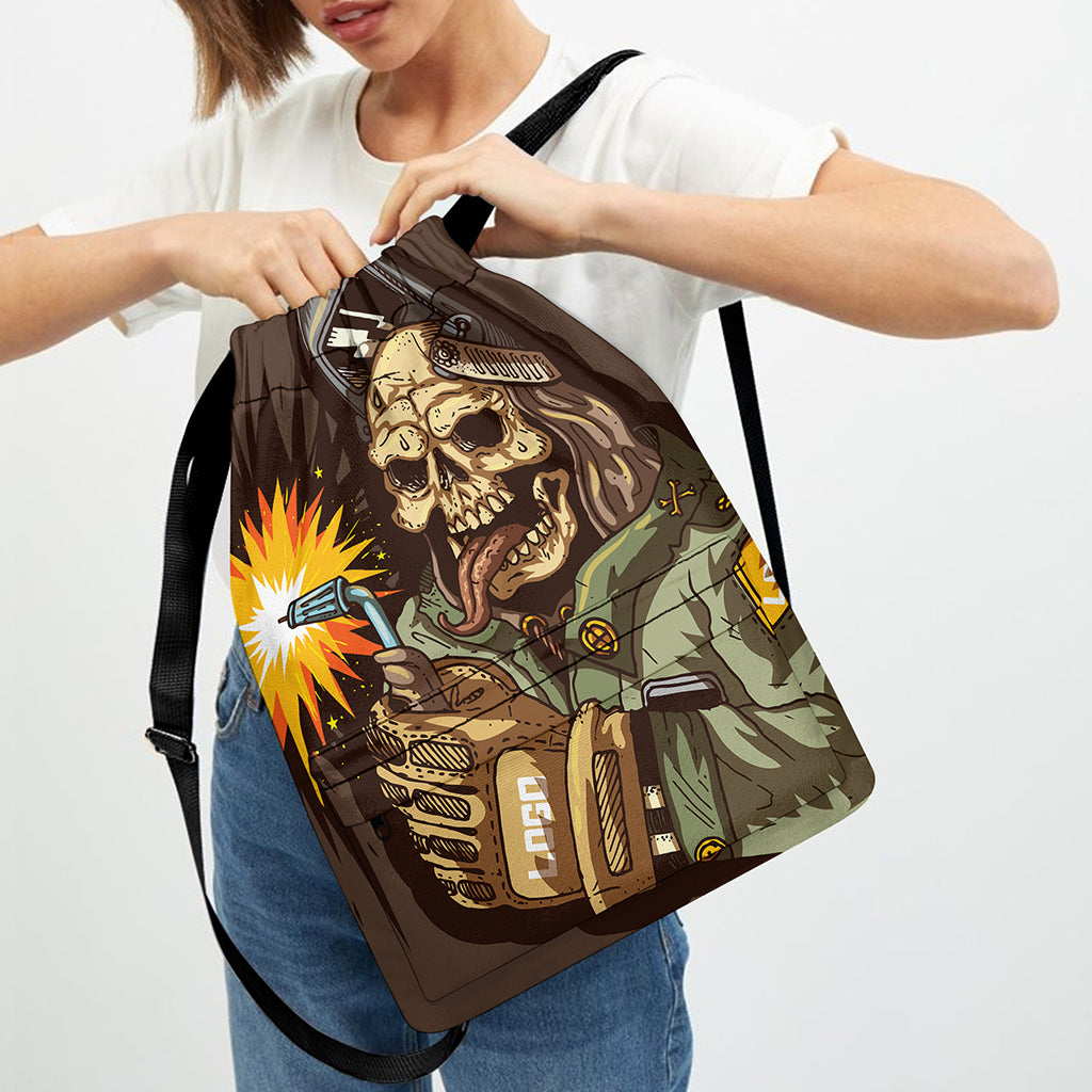 Dead Welder Print Drawstring Backpack