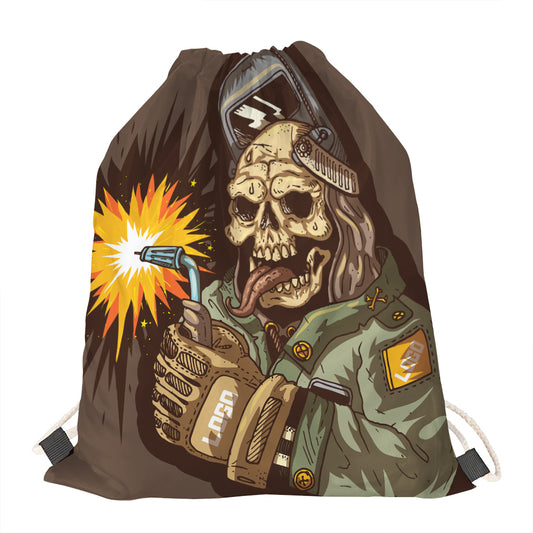 Dead Welder Print Drawstring Bag