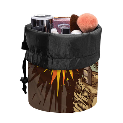 Dead Welder Print Drawstring Makeup Bag