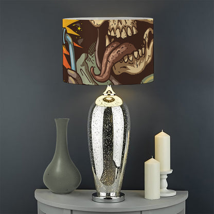 Dead Welder Print Drum Lamp Shade
