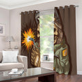 Dead Welder Print Extra Wide Grommet Curtains