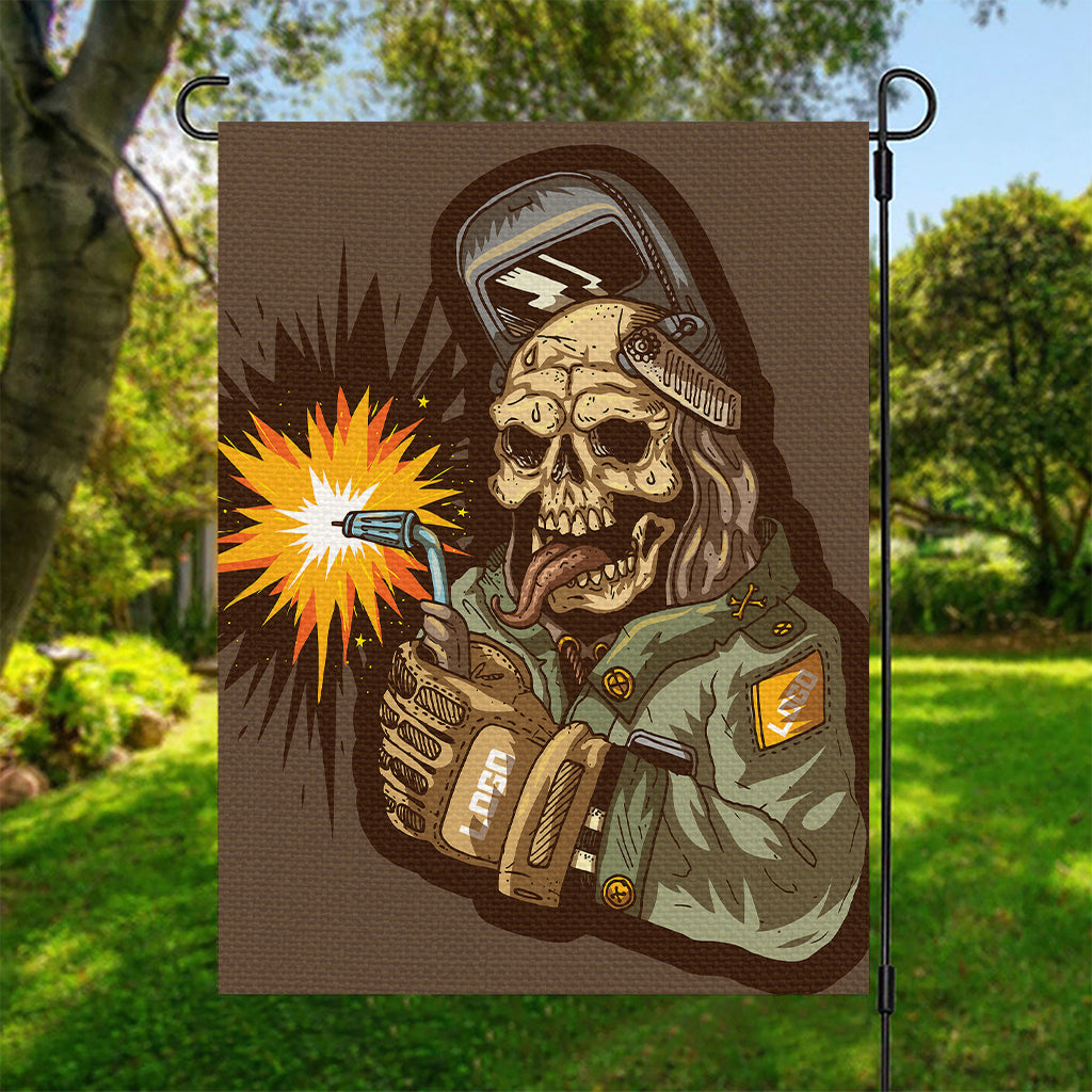 Dead Welder Print Garden Flag