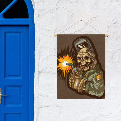 Dead Welder Print Garden Flag