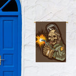 Dead Welder Print Garden Flag