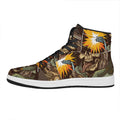 Dead Welder Print High Top Leather Sneakers