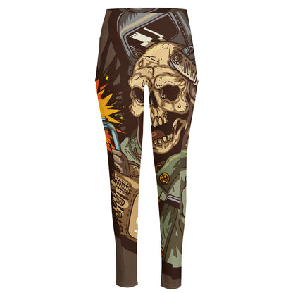 Dead Welder Print High-Waisted Pocket Leggings