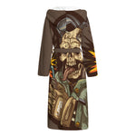 Dead Welder Print Hooded Bathrobe