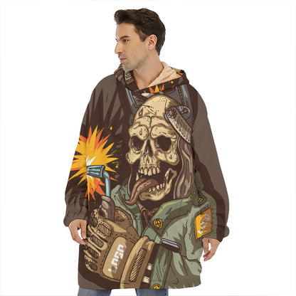 Dead Welder Print Hoodie Blanket
