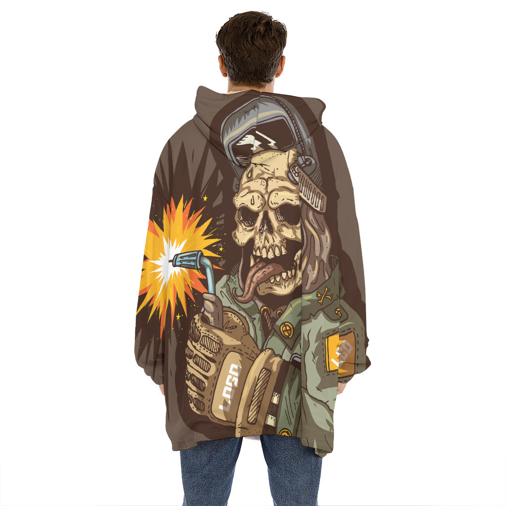 Dead Welder Print Hoodie Blanket