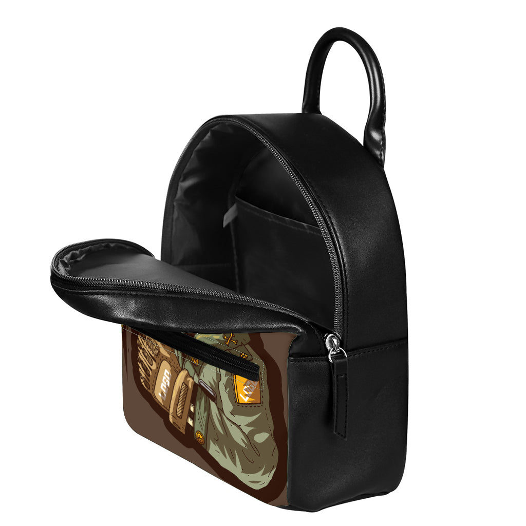 Dead Welder Print Leather Backpack
