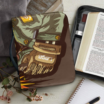 Dead Welder Print Leather Bible Cover