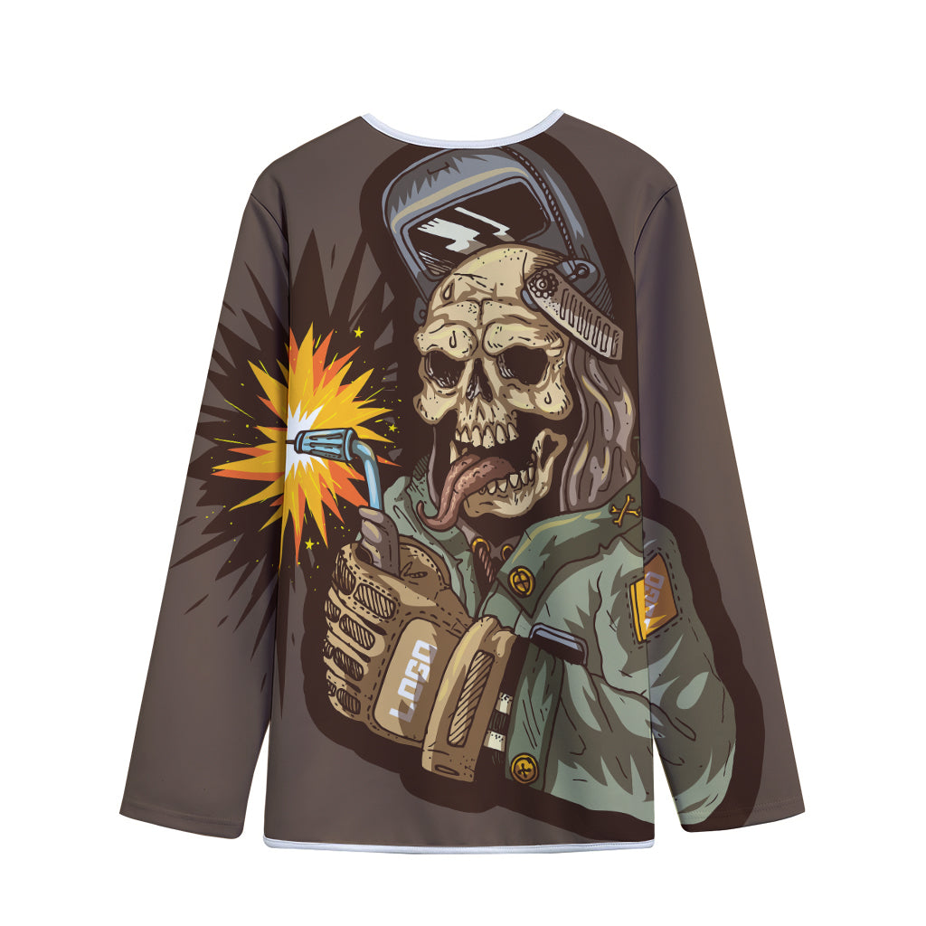 Dead Welder Print Long Sleeve Short Coat