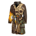 Dead Welder Print Men's Bathrobe
