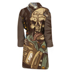 Dead Welder Print Men's Bathrobe