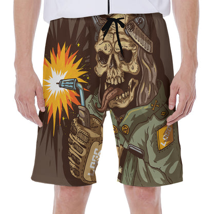 Dead Welder Print Men's Beach Shorts