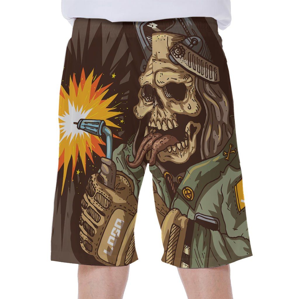 Dead Welder Print Men's Beach Shorts