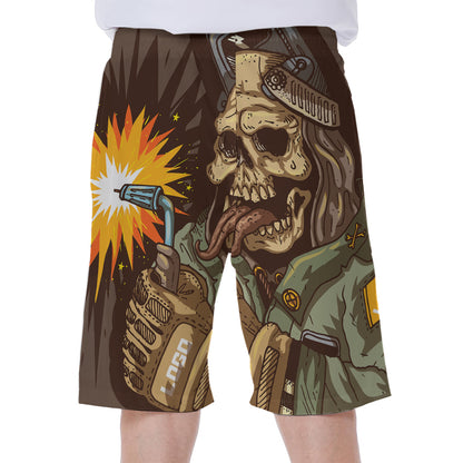 Dead Welder Print Men's Beach Shorts