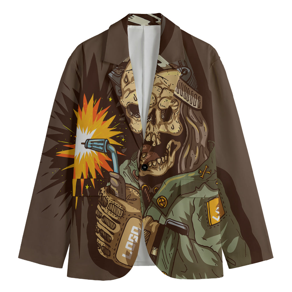 Dead Welder Print Men's Blazer
