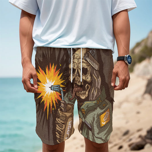 Dead Welder Print Men's Cargo Shorts