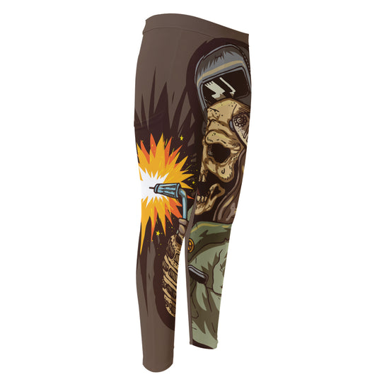 Dead Welder Print Men's Compression Pants