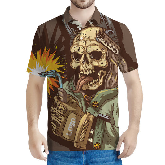 Dead Welder Print Men's Polo Shirt