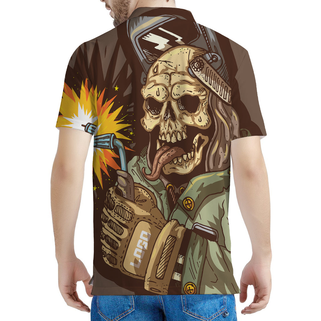 Dead Welder Print Men's Polo Shirt