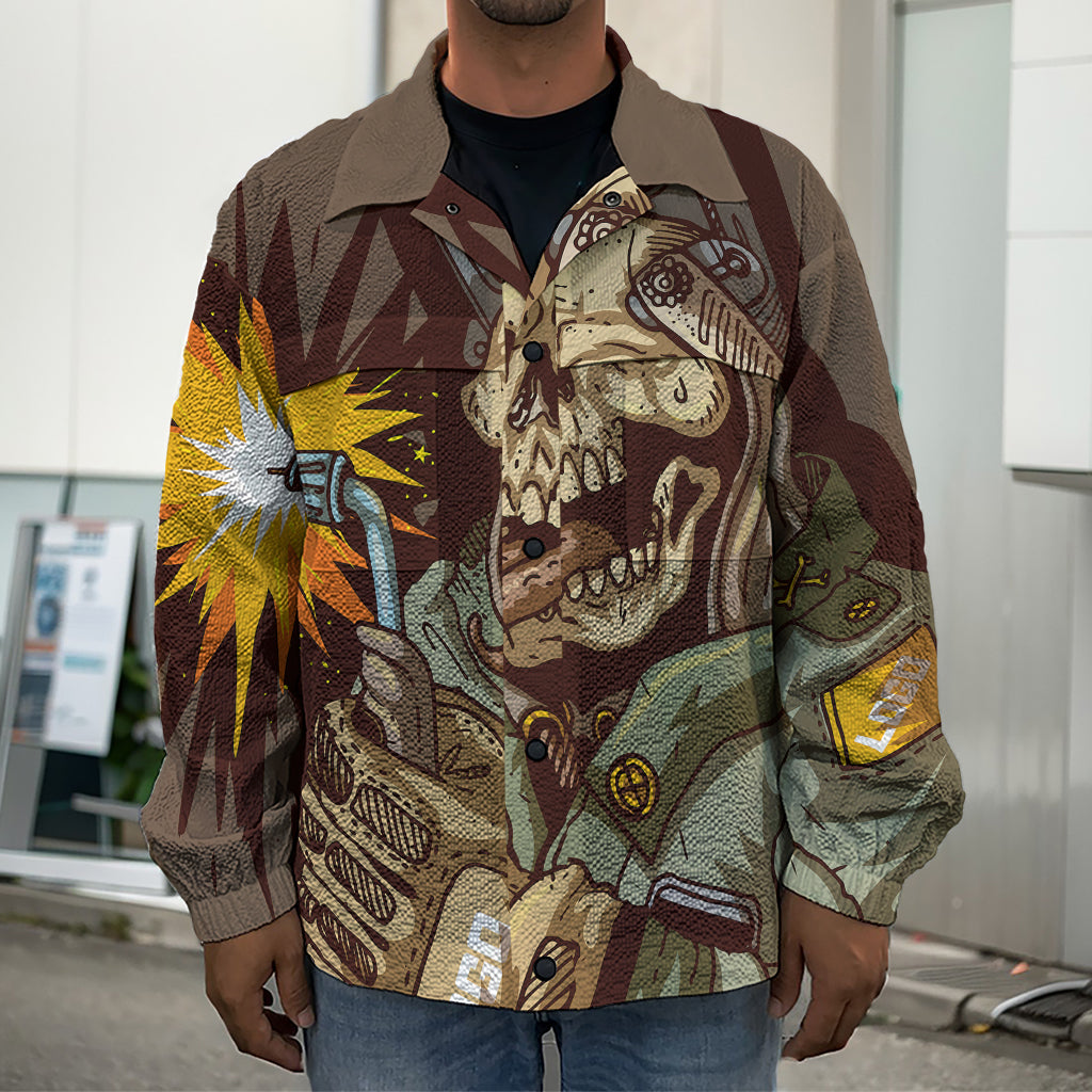 Dead Welder Print Men's Shirt Jacket