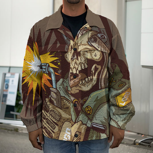 Dead Welder Print Men's Shirt Jacket