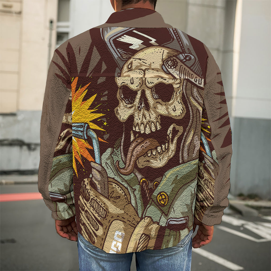 Dead Welder Print Men's Shirt Jacket
