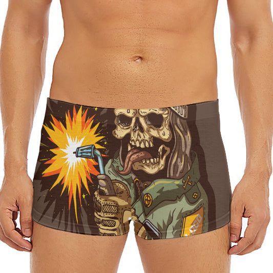 Dead Welder Print Men's Short Boxer Briefs