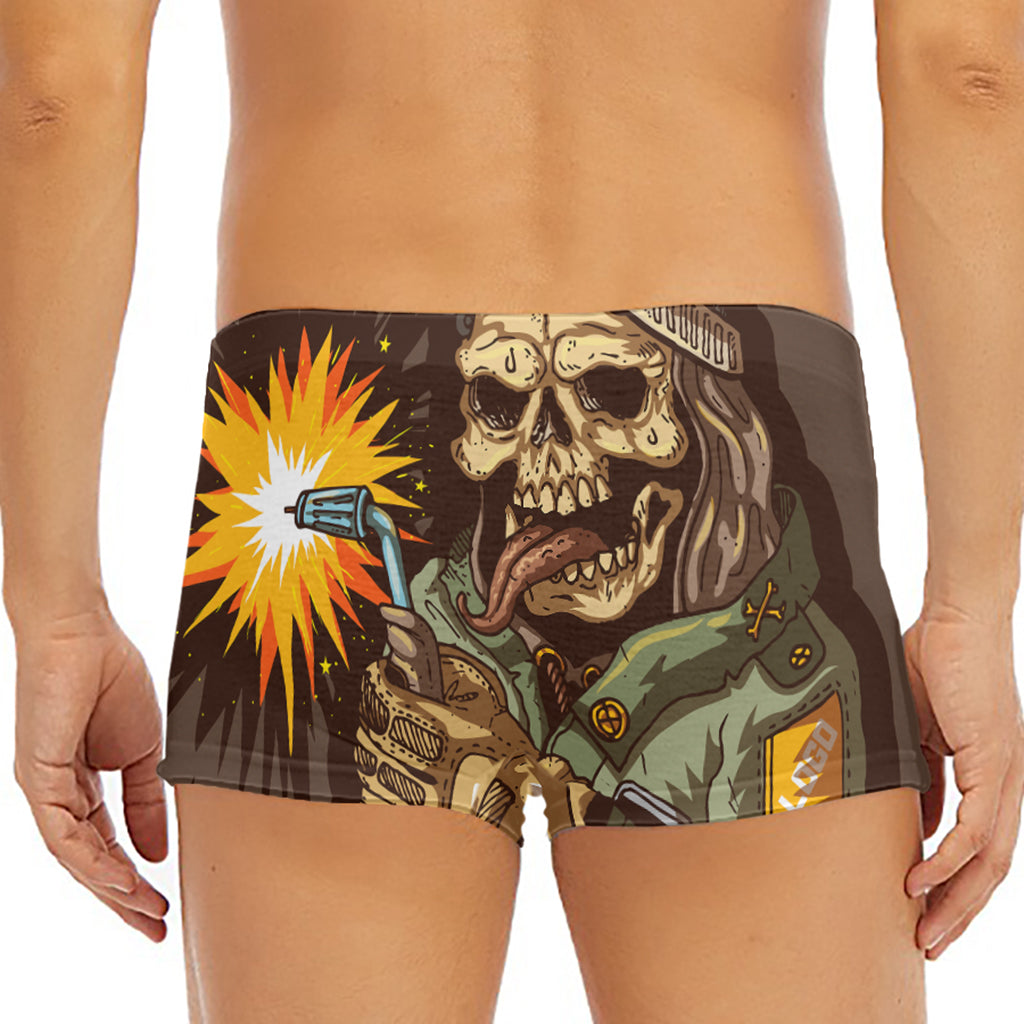 Dead Welder Print Men's Short Boxer Briefs