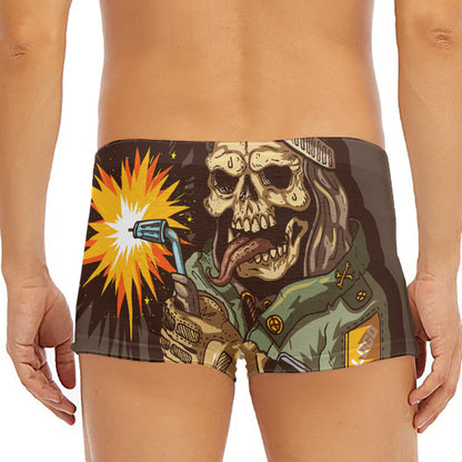 Dead Welder Print Men's Short Boxer Briefs