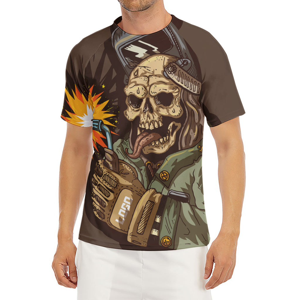 Dead Welder Print Men's Short Sleeve Rash Guard