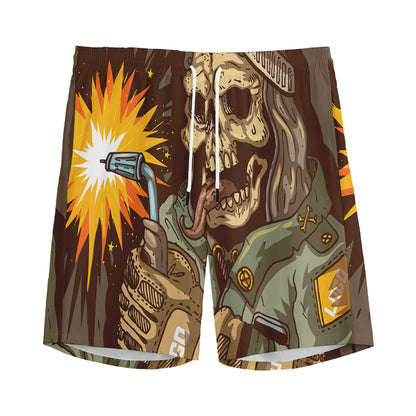 Dead Welder Print Men's Sports Shorts