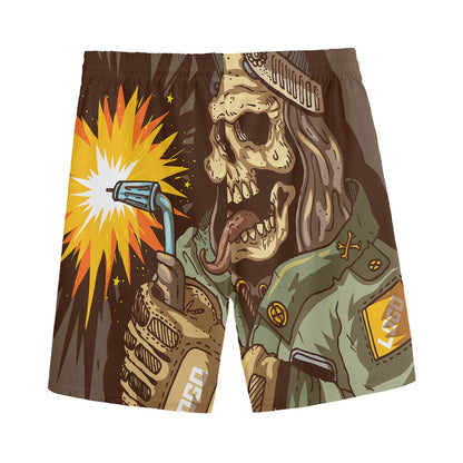 Dead Welder Print Men's Sports Shorts