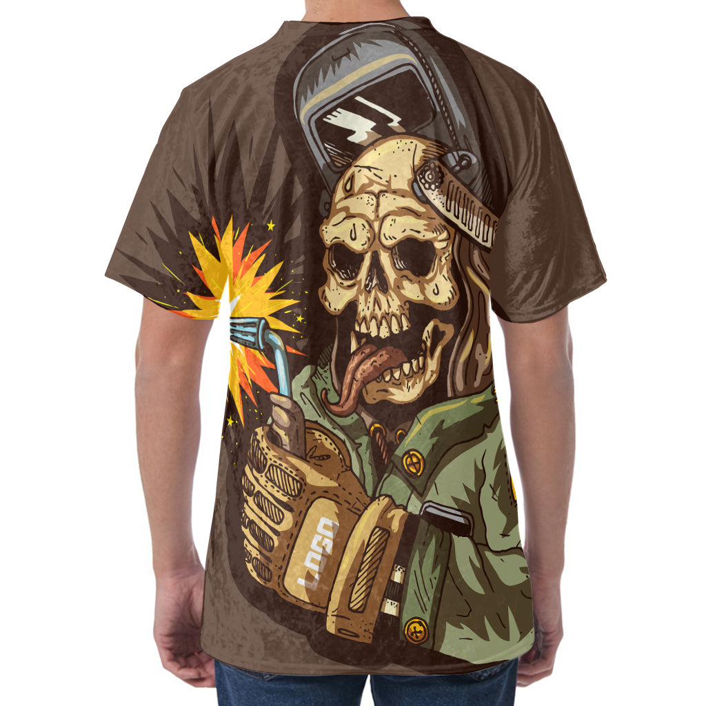Dead Welder Print Men's Velvet T-Shirt