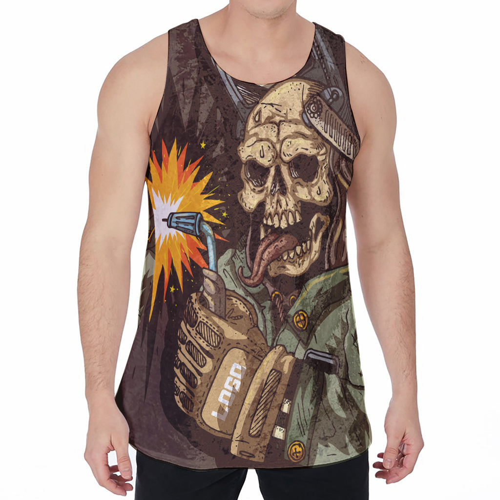 Dead Welder Print Men's Velvet Tank Top