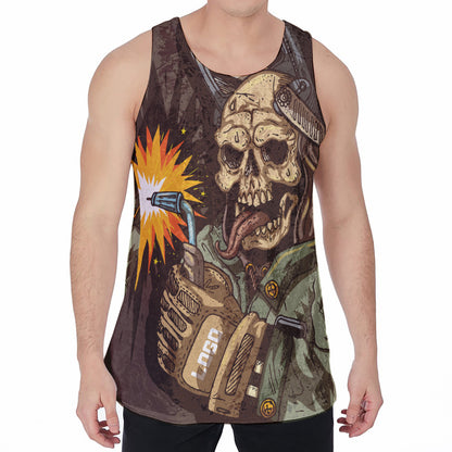 Dead Welder Print Men's Velvet Tank Top