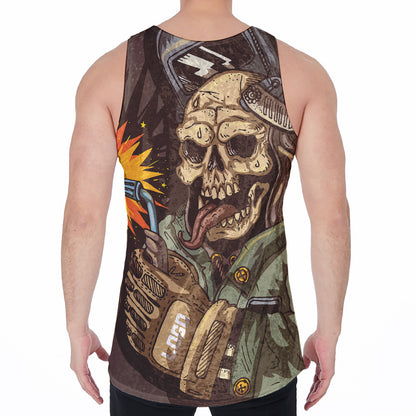 Dead Welder Print Men's Velvet Tank Top