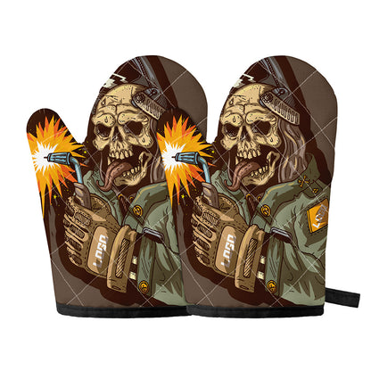 Dead Welder Print Oven Mitts
