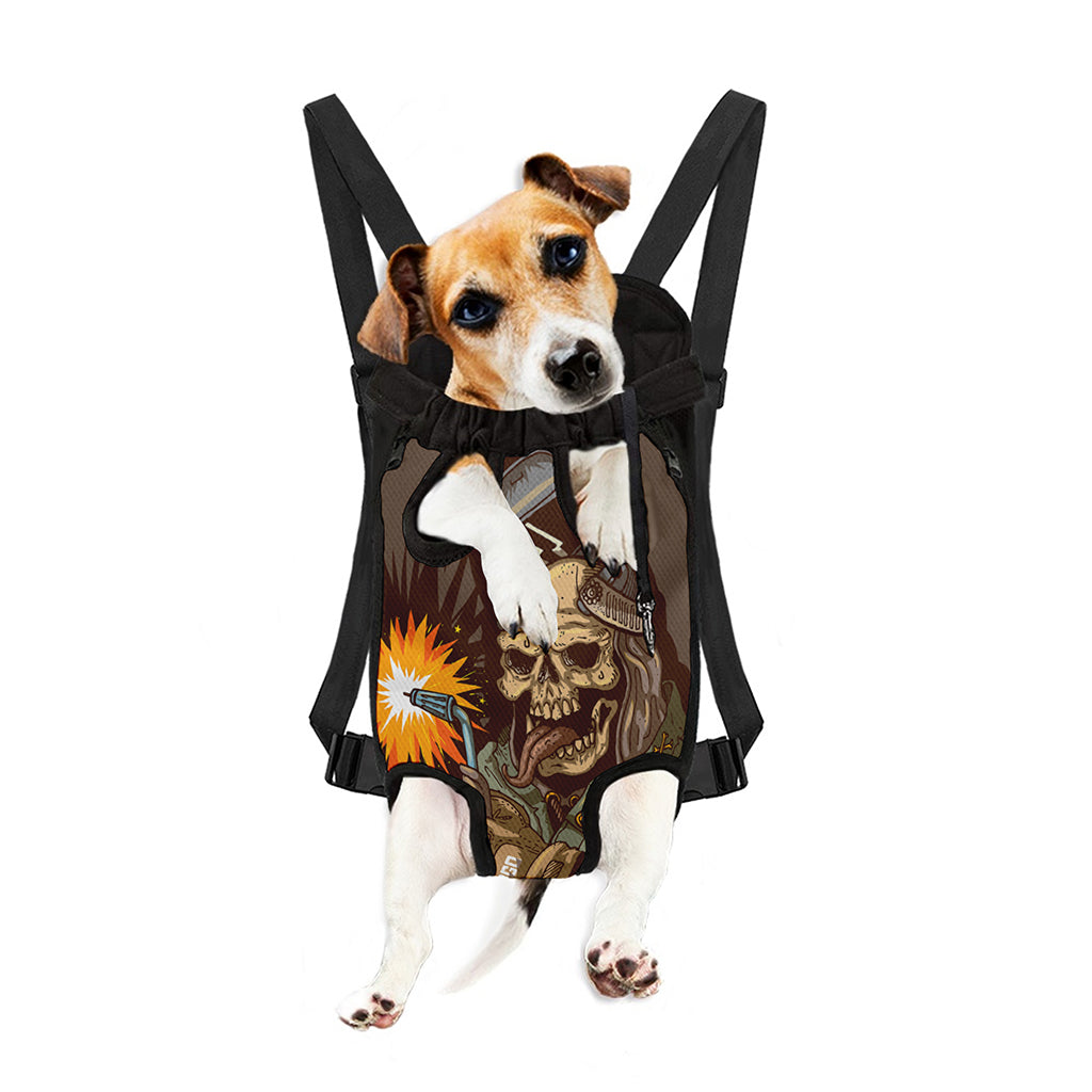 Dead Welder Print Pet Carrier Backpack