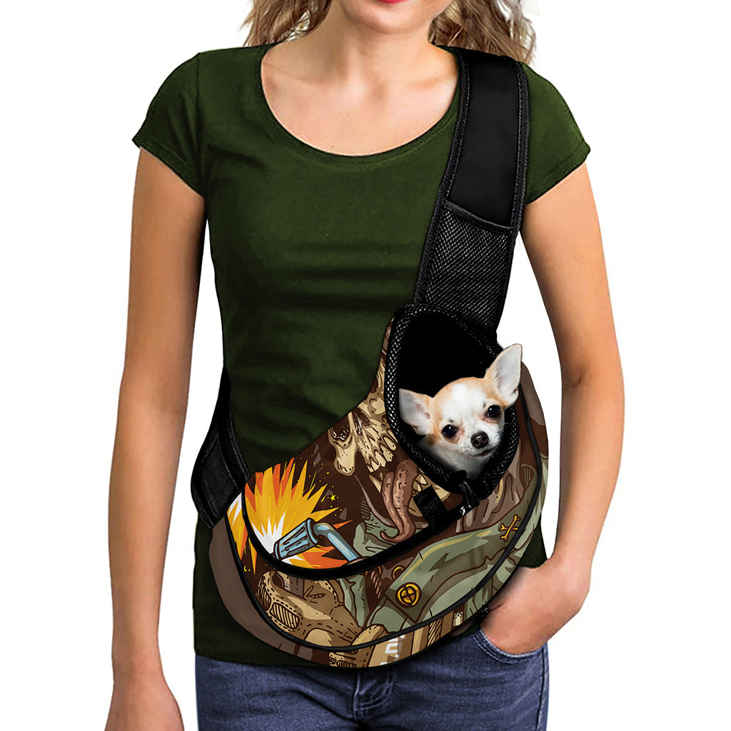 Dead Welder Print Pet Sling Carrier